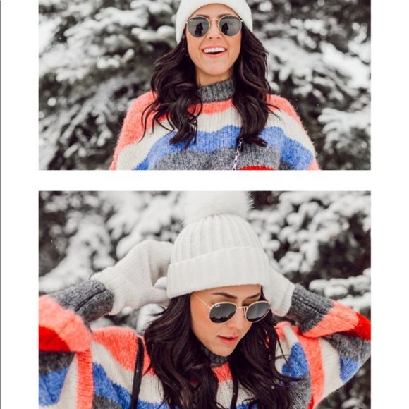 Zara Chunky Striped Knit Sweater - Picture 2 of 7